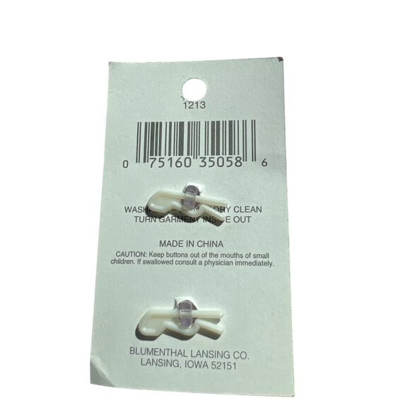 La Mode Hand Painted Dragonfly Buttons Set Of 2 Green & Purple 1213 New on Card - Picture 4 of 4